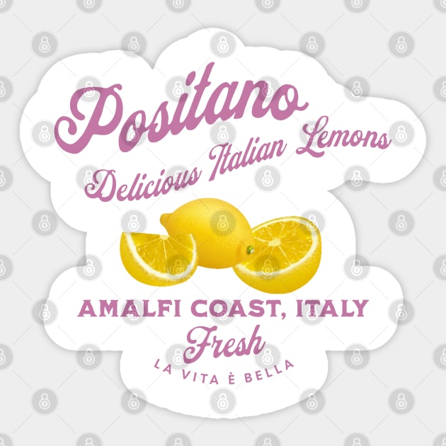 Bring the essence of travel to your home with this Positano-inspired artwork! Vibrant lemons capture the spirit of Italy's Amalfi Coast Sticker by Oaktree Studios